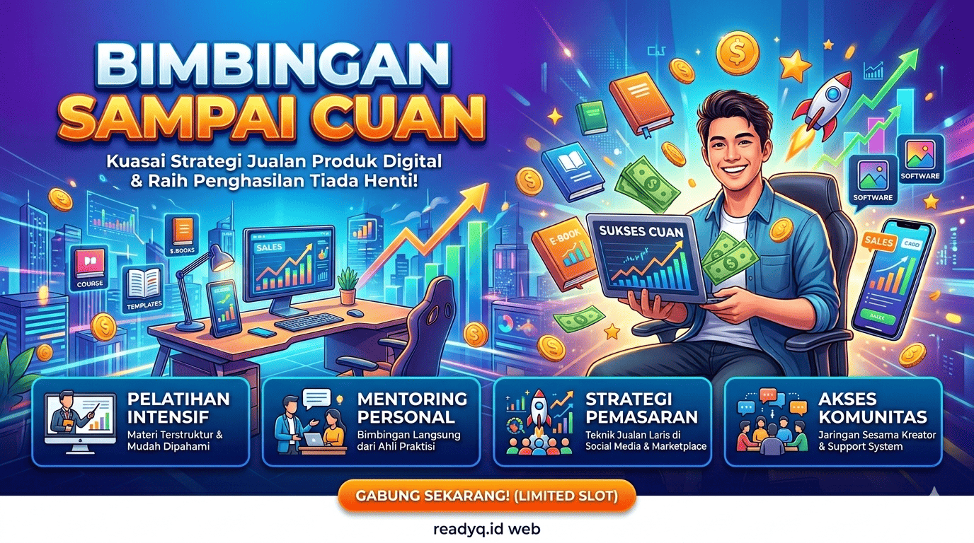 Bimbingan Sampai Cuan: Strategi Jualan Produk Digital & Raih Penghasilan Tiada Henti